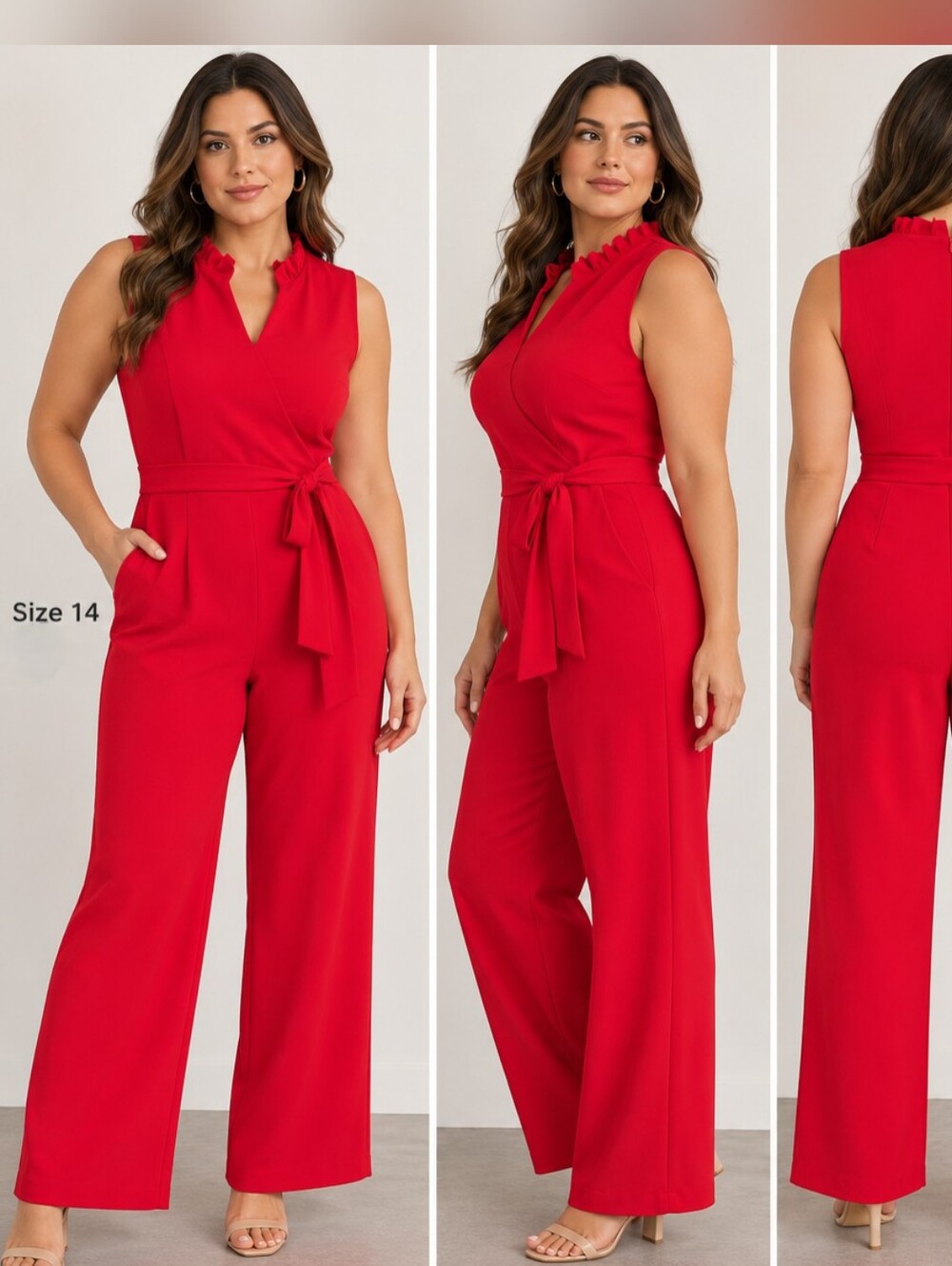 Calvin Klein Pink Sleeveless Tie-Waist Jumpsuit NWOT